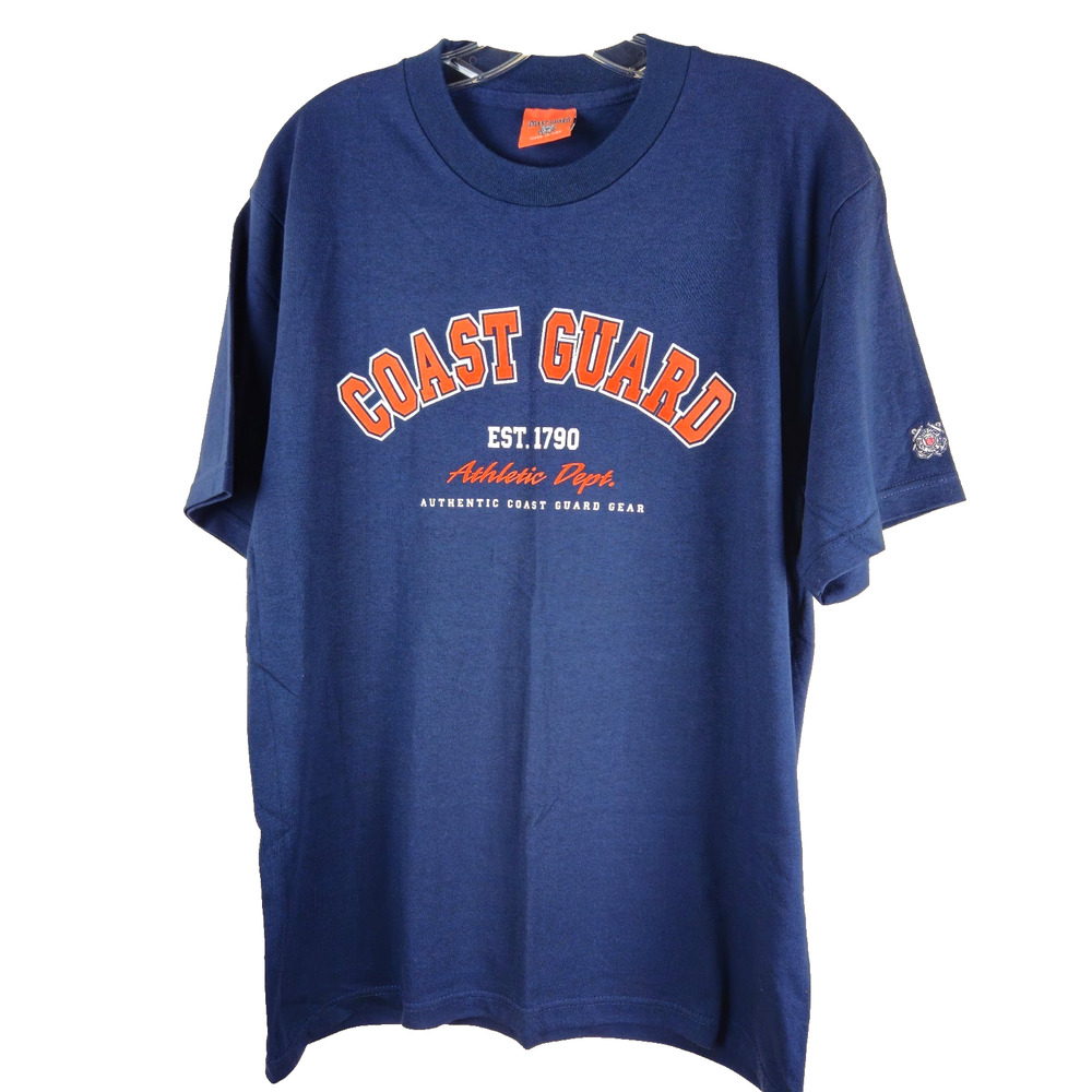 Authentic Coast Guard T Shirt Mens M Blue Athletic Dept USA Cotton Exchange
